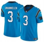 Men's Carolina Panthers #3 Princely Umanmielen Blue 2025 F.U.S.E. Vapor Limited Stitched Football Jersey