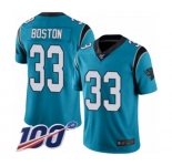 Men's Carolina Panthers #33 Tre Boston Blue Alternate Vapor Untouchable Limited Player 100th Season Football Jersey