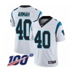 Men's Carolina Panthers #40 Alex Armah White Vapor Untouchable Limited Player 100th Season Football Jersey
