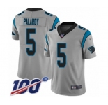 Men's Carolina Panthers #5 Michael Palardy Silver Inverted Legend Limited 100th Season Football Jersey