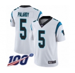 Men's Carolina Panthers #5 Michael Palardy White Vapor Untouchable Limited Player 100th Season Football Jersey
