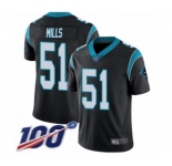 Men's Carolina Panthers #51 Sam Mills Black Team Color Vapor Untouchable Limited Player 100th Season Football Jersey
