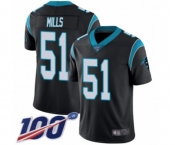 Men's Carolina Panthers #51 Sam Mills Black Team Color Vapor Untouchable Limited Player 100th Season Football Jersey