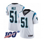 Men's Carolina Panthers #51 Sam Mills White Vapor Untouchable Limited Player 100th Season Football Jersey