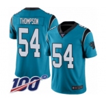 Men's Carolina Panthers #54 Shaq Thompson Limited Blue Rush Vapor Untouchable 100th Season Football Jersey