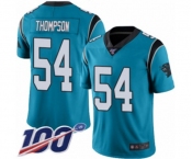 Men's Carolina Panthers #54 Shaq Thompson Limited Blue Rush Vapor Untouchable 100th Season Football Jersey