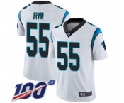 Men's Carolina Panthers #55 Bruce Irvin White Vapor Untouchable Limited Player 100th Season Football Jersey