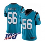 Men's Carolina Panthers #56 Jermaine Carter Blue Alternate Vapor Untouchable Limited Player 100th Season Football Jersey