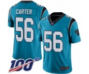 Men's Carolina Panthers #56 Jermaine Carter Blue Alternate Vapor Untouchable Limited Player 100th Season Football Jersey