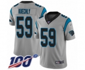 Men's Carolina Panthers #59 Luke Kuechly Silver Inverted Legend Limited 100th Season Football Jersey