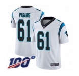 Men's Carolina Panthers #61 Matt Paradis White Vapor Untouchable Limited Player 100th Season Football Jersey