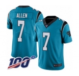 Men's Carolina Panthers #7 Kyle Allen Blue Alternate Vapor Untouchable Limited Player 100th Season Football Jersey