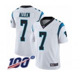 Men's Carolina Panthers #7 Kyle Allen White Vapor Untouchable Limited Player 100th Season Football Jersey