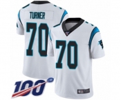 Men's Carolina Panthers #70 Trai Turner White Vapor Untouchable Limited Player 100th Season Football Jersey