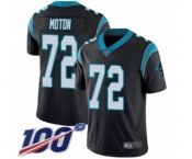 Men's Carolina Panthers #72 Taylor Moton Black Team Color Vapor Untouchable Limited Player 100th Season Football Jersey