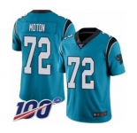 Men's Carolina Panthers #72 Taylor Moton Limited Blue Rush Vapor Untouchable 100th Season Football Jersey
