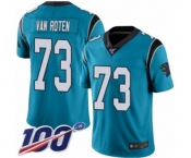 Men's Carolina Panthers #73 Greg Van Roten Limited Blue Rush Vapor Untouchable 100th Season Football Jersey