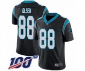 Men's Carolina Panthers #88 Greg Olsen Black Team Color Vapor Untouchable Limited Player 100th Season Football Jersey