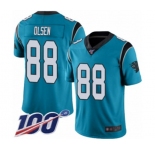 Men's Carolina Panthers #88 Greg Olsen Blue Alternate Vapor Untouchable Limited Player 100th Season Football Jersey