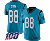 Men's Carolina Panthers #88 Greg Olsen Blue Alternate Vapor Untouchable Limited Player 100th Season Football Jersey