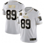 Men's Carolina Panthers #89 Steve Smith White Gold With 4-Star C Patch Vapor Limited Football Stitched Jersey