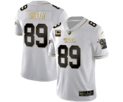Men's Carolina Panthers #89 Steve Smith White Gold With 4-Star C Patch Vapor Limited Football Stitched Jersey