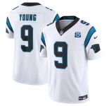Men's Carolina Panthers #9 Bryce Young White 2024 30th Anniversary Patch F.U.S.E. Vapor Limited Stitched Football Jersey