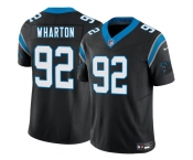 Men's Carolina Panthers #92 Tershawn Wharton Black 2025 F.U.S.E. Vapor Limited Football Stitched Jersey