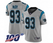 Men's Carolina Panthers #93 Gerald McCoy Silver Inverted Legend Limited 100th Season Football Jersey