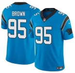 Men's Carolina Panthers #95 Derrick Brown Blue 2025 F.U.S.E. Vapor Limited Football Stitched Jersey