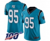 Men's Carolina Panthers #95 Dontari Poe Blue Alternate Vapor Untouchable Limited Player 100th Season Football Jersey