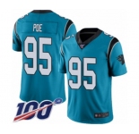Men's Carolina Panthers #95 Dontari Poe Limited Blue Rush Vapor Untouchable 100th Season Football Jersey
