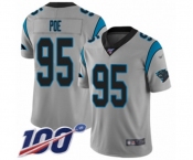 Men's Carolina Panthers #95 Dontari Poe Silver Inverted Legend Limited 100th Season Football Jersey