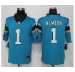 Men's Nike Carolina Panthers #1 Cam Newton Blue Limited Jerseys