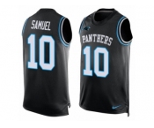 Men's Nike Carolina Panthers #10 Curtis Samuel Limited Black Player Name & Number Tank Top NFL Jersey