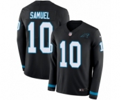 Men's Nike Carolina Panthers #10 Curtis Samuel Limited Black Therma Long Sleeve NFL Jersey
