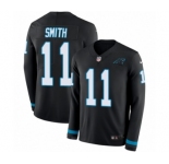 Men's Nike Carolina Panthers #11 Torrey Smith Limited Black Therma Long Sleeve NFL Jersey