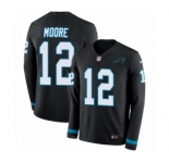 Men's Nike Carolina Panthers #12 DJ Moore Limited Black Therma Long Sleeve NFL Jersey