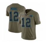 Men's Nike Carolina Panthers #12 DJ Moore Limited Olive 2017 Salute to Service NFL Jersey