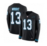 Men's Nike Carolina Panthers #13 Jarius Wright Limited Black Therma Long Sleeve NFL Jersey