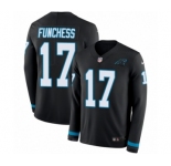 Men's Nike Carolina Panthers #17 Devin Funchess Limited Black Therma Long Sleeve NFL Jersey