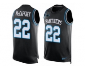 Men's Nike Carolina Panthers #22 Christian McCaffrey Limited  Black Player Name & Number Tank Top NFL Jersey