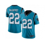Men's Nike Carolina Panthers #22 Christian McCaffrey Limited Blue Rush NFL Jersey