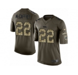 Men's Nike Carolina Panthers #22 Christian McCaffrey Limited Green Salute to Service NFL Jersey