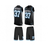 Men's Nike Carolina Panthers #37 Dezmen Southward Limited Black Tank Top Suit NFL Jersey