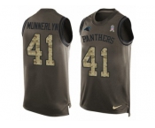 Men's Nike Carolina Panthers #41 Captain Munnerlyn Limited Green Salute to Service Tank Top NFL Jersey