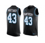 Men's Nike Carolina Panthers #43 Fozzy Whittaker Limited Black Player Name & Number Tank Top NFL Jersey