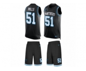 Men's Nike Carolina Panthers #51 Sam Mills Limited Black Tank Top Suit NFL Jersey