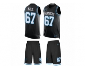 Men's Nike Carolina Panthers #67 Ryan Kalil Limited Black Tank Top Suit NFL Jersey