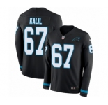 Men's Nike Carolina Panthers #67 Ryan Kalil Limited Black Therma Long Sleeve NFL Jersey
